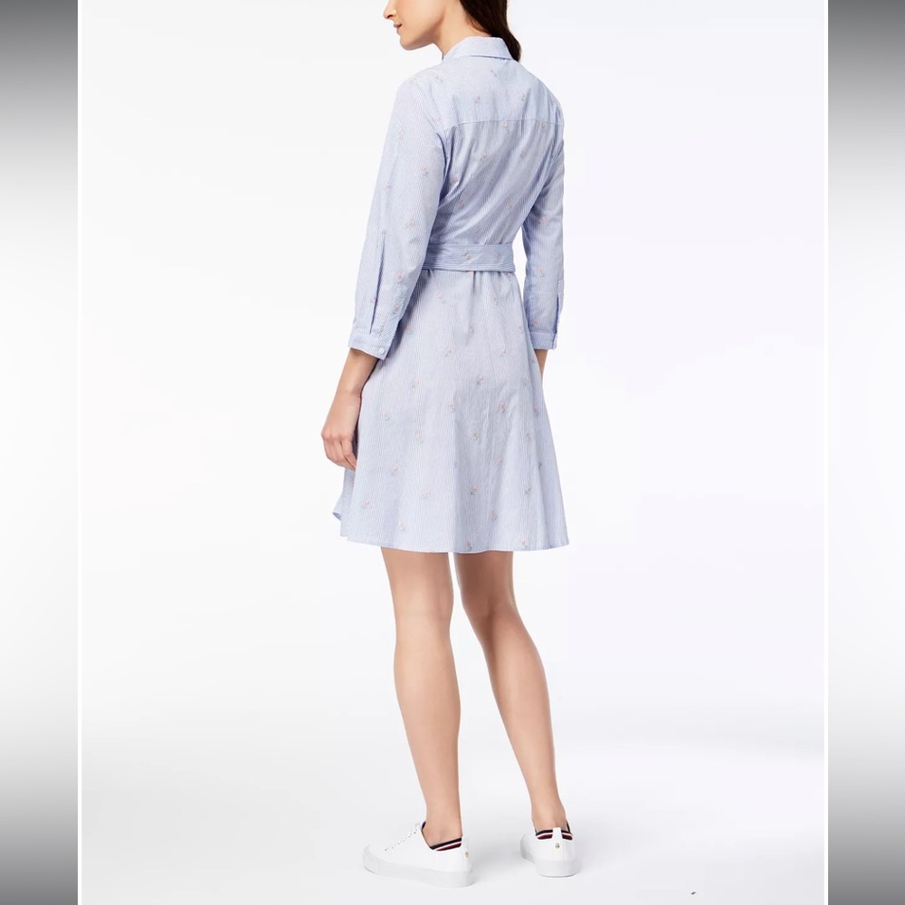 Tommy Hilfiger Embroided-Stripe Tie Dress